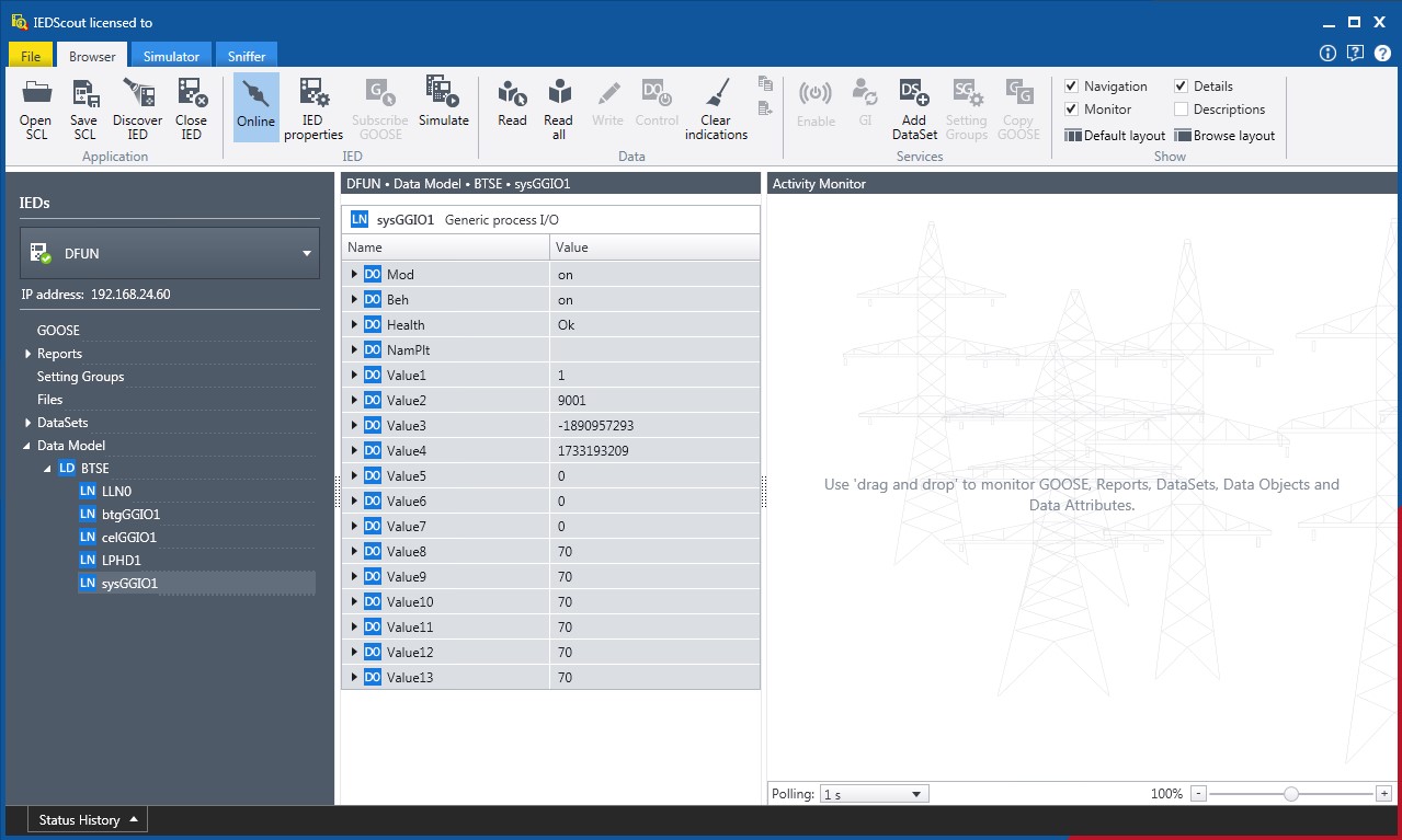 DFUN IED data model and activity monitoring capabilities within the IEDScout tool DFUN نموذج بيانات العبوات الناسفة وإمكانات مراقبة النشاط ضمن أداة IEDScout